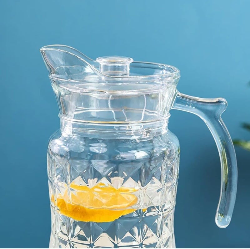 Meghasky Meghasky Italian Premium Water and Juice Glasses Set of 6 Glass 350ML and 1800ML Jug 6 Pieces Glasses 350ML and 1 Water Juice Jug 18 Liter Set of 7 PCS - Image 5