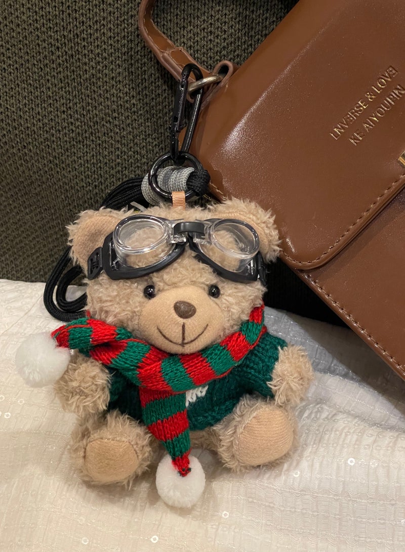 Adorable Christmas Teddy Bear Keychain & Bag Charm- Perfect mini plushie - Soft and Cute Teddy Bear for Girls, Christmas Toys for Kids, Car Key for Women(1pc, red/green) - Image 3