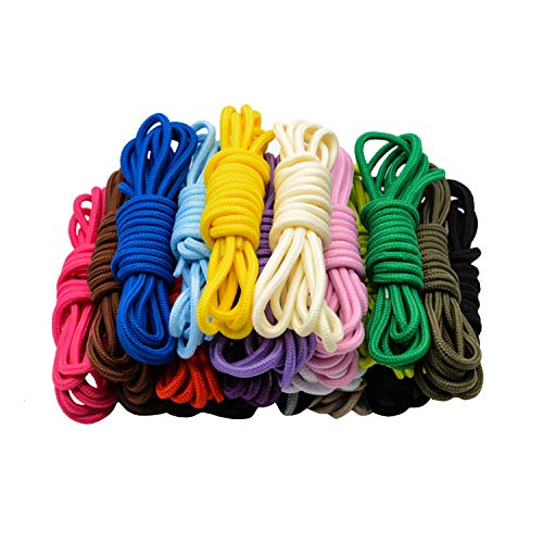 CUGBO 20 Pairs Round Shoelaces Assorted Colored 5mm Width Shoe Laces Strings for Sneakers Boots Skateboard Hiking Athletic Sport Shoes - Image 1