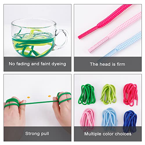 CUGBO 20 Pairs Round Shoelaces Assorted Colored 5mm Width Shoe Laces Strings for Sneakers Boots Skateboard Hiking Athletic Sport Shoes - Image 4