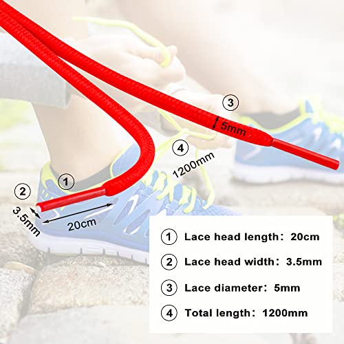 CUGBO 20 Pairs Round Shoelaces Assorted Colored 5mm Width Shoe Laces Strings for Sneakers Boots Skateboard Hiking Athletic Sport Shoes - Image 2