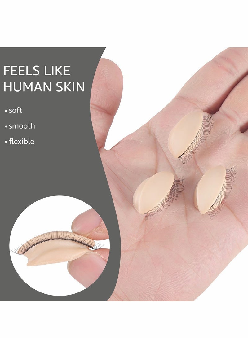 Excefore 3 Pairs Removable Silicone Eyelash Extensions Practice Base - Image 3