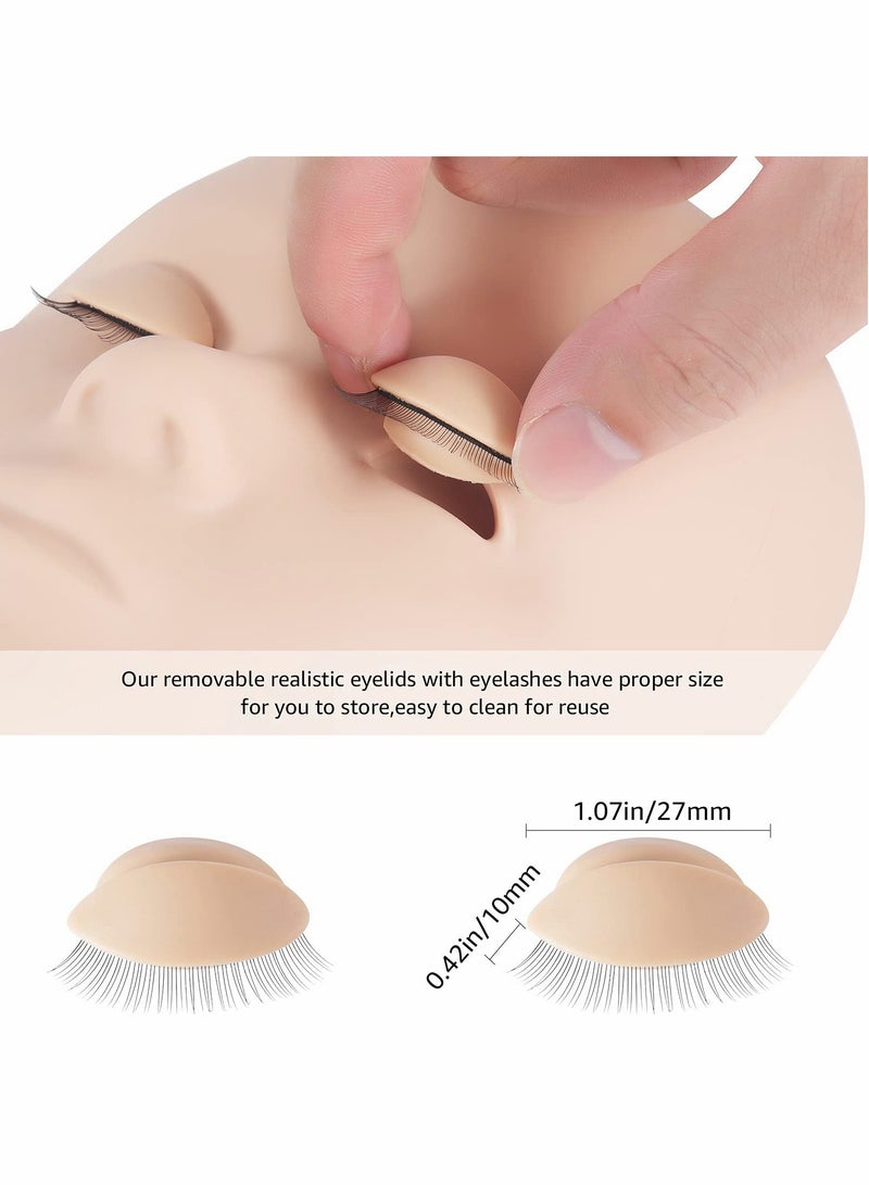 Excefore 3 Pairs Removable Silicone Eyelash Extensions Practice Base - Image 2