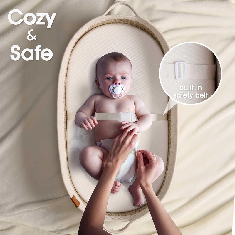 JJOO Baby Changing Basket Includes Diaper Caddy  Breathable  Waterproof DualCover Portable Changing Pad for Dresser  Changing Table Gift for Baby Shower Cotton Rope Basket for Baby - Image 4