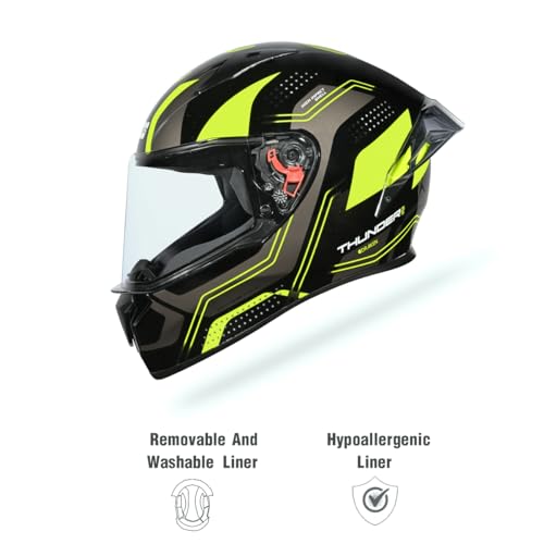 Studds Thunder D2 Draken ISI and DOT Certified Full Face Helmet for Men and Women with Spoiler and Clear Visor - Image 2