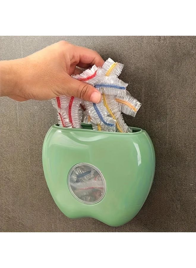 Orange Wall Mounted Apple Shaped Bag Dispenser Space Saving Kitchen Bathroom Organizer - Image 1
