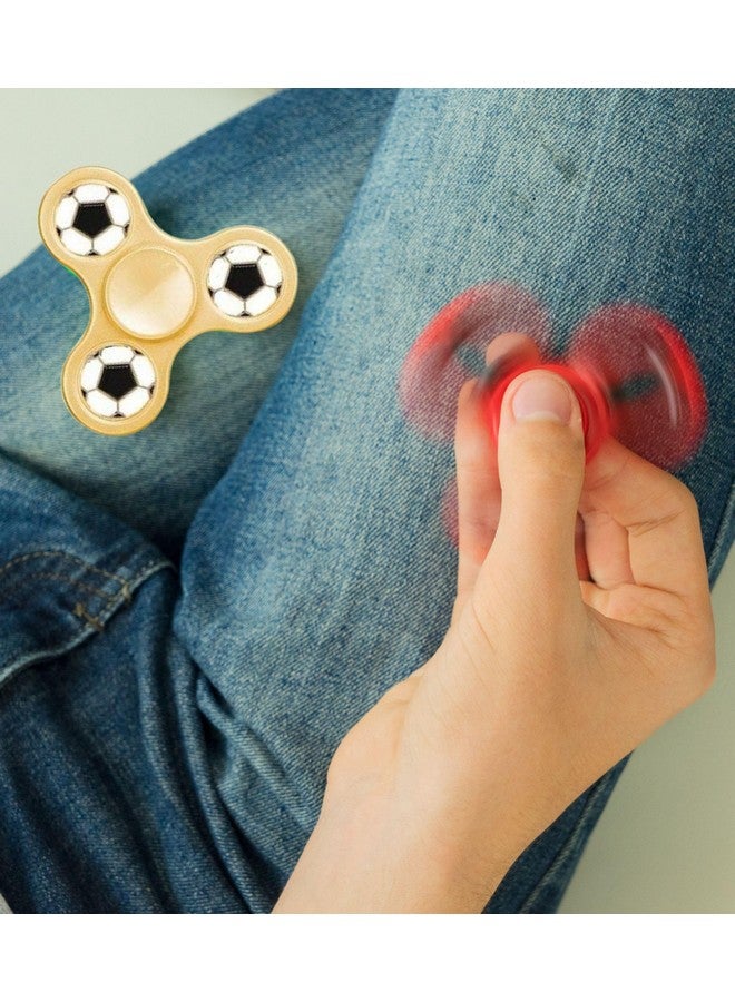 Premsons Premsons® Hand Spinner Desk Toy - High Speed Smooth Finger Spin Sensory Fidget Stress Relief Game Play for Kids & Adults - Birthday Party Gift - Metal - Gold Football Classic - Image 3