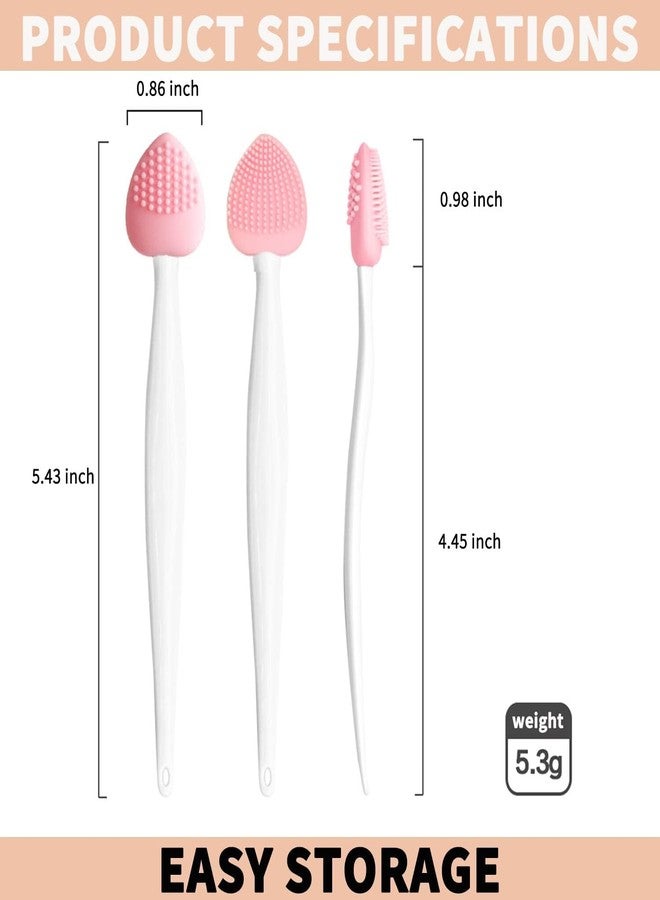 JICOOT Double-Sided Silicone Exfoliating Lip Brush Tool - Gentle Scrubber for Smooth, Soft, Bright, and Healthy Lips (5 PCS) - Image 2