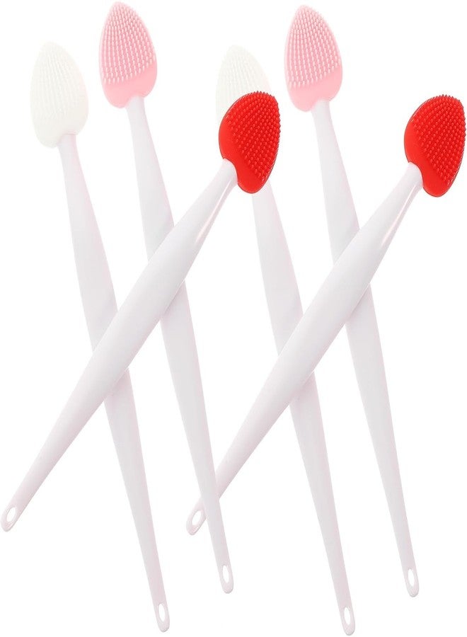 JICOOT Double-Sided Silicone Exfoliating Lip Brush Tool - Gentle Scrubber for Smooth, Soft, Bright, and Healthy Lips (5 PCS) - Image 1
