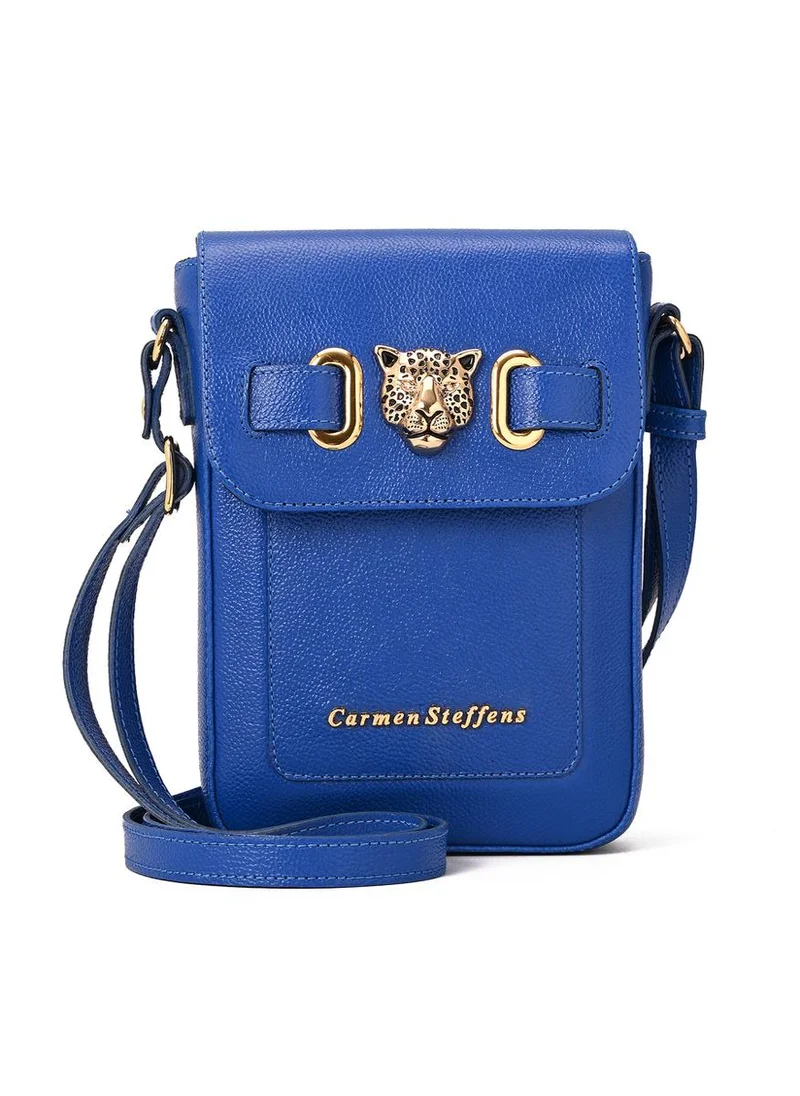 كارمن ستيفنز حقيبة كروس بودي بنقشة الفهد باللون الأزرق