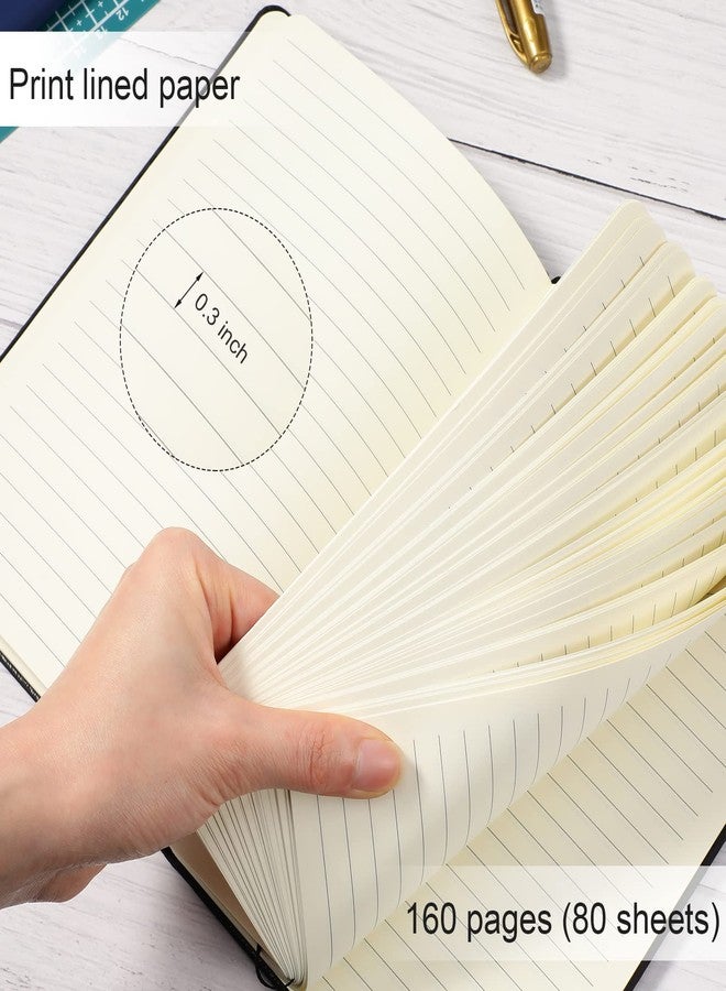 Honoson 20 Pieces Lined Journal Notebooks A5 Hardcover Executive Notebooks 5.5 X 8.3 Inches Journals Faux Leather Black Ruled Writing Notebooks with Elastic Band for Office Home School Business - Image 3