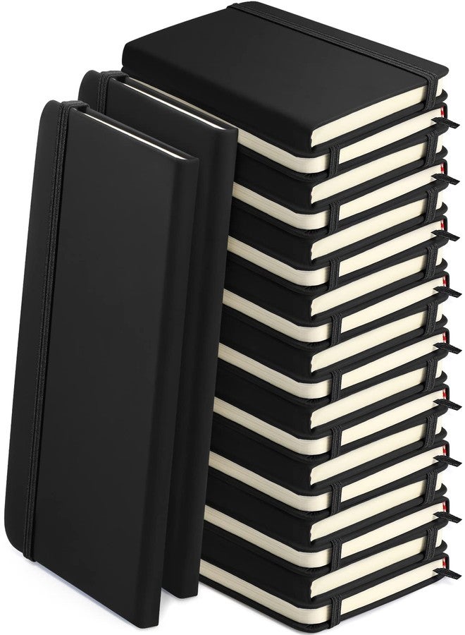 Honoson 20 Pieces Lined Journal Notebooks A5 Hardcover Executive Notebooks 5.5 X 8.3 Inches Journals Faux Leather Black Ruled Writing Notebooks with Elastic Band for Office Home School Business - Image 1