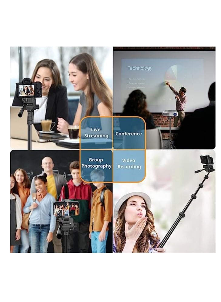 Jmary Tripod Stand With Selfie Stick Black - Image 2