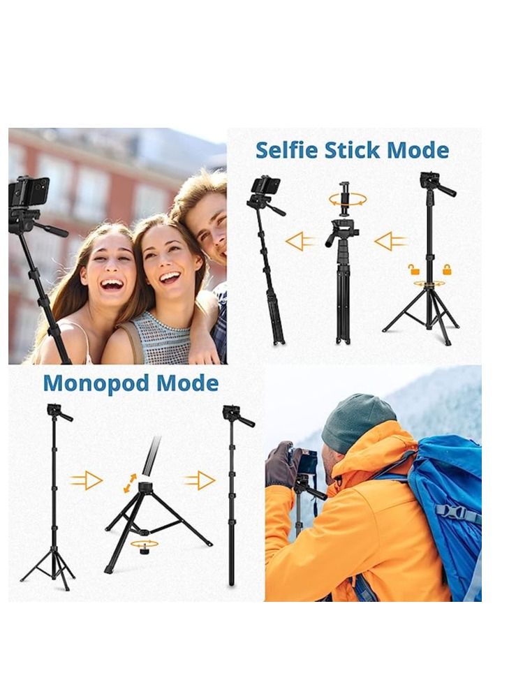 Jmary Tripod Stand With Selfie Stick Black - Image 3