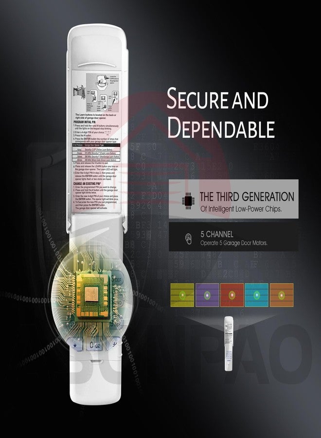 ASONPAO لوحة مفاتيح لاسلكية عالمية ASONPAO G940EV-P2 940EV-P2 940EV لأجهزة فتح أبواب المرآب من Chamberlain/Liftmaster (عبوة واحدة) - Image 4