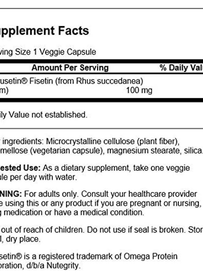 SWANSON Fisetin Molecularly Similar to Apigenin, Luteolin, and Quercetin 100 Milligrams 30 Veg Capsules - Image 2
