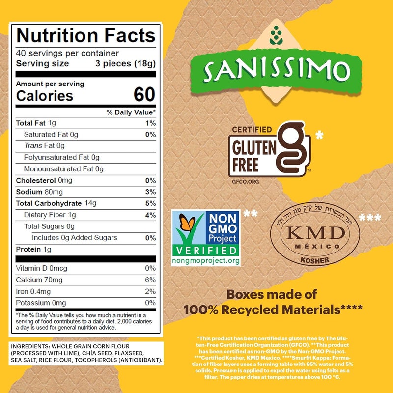 Sanissimo Salmas Salted Oven Baked Corn Crackers - 40 Packs of 3, Gluten Free, Non-GMO, Kosher Certified - Image 2