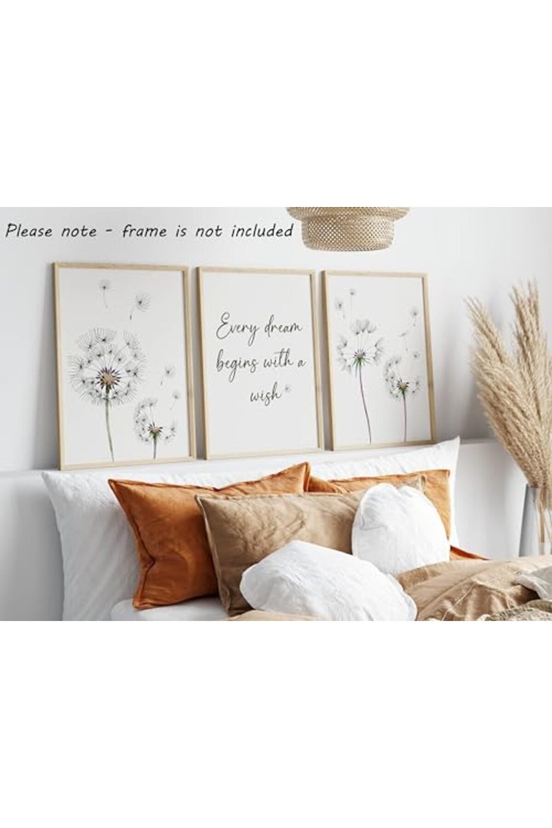 Eviepops Prints Eviepops Dandelion Quote Wall Art Set of 3 - Image 3