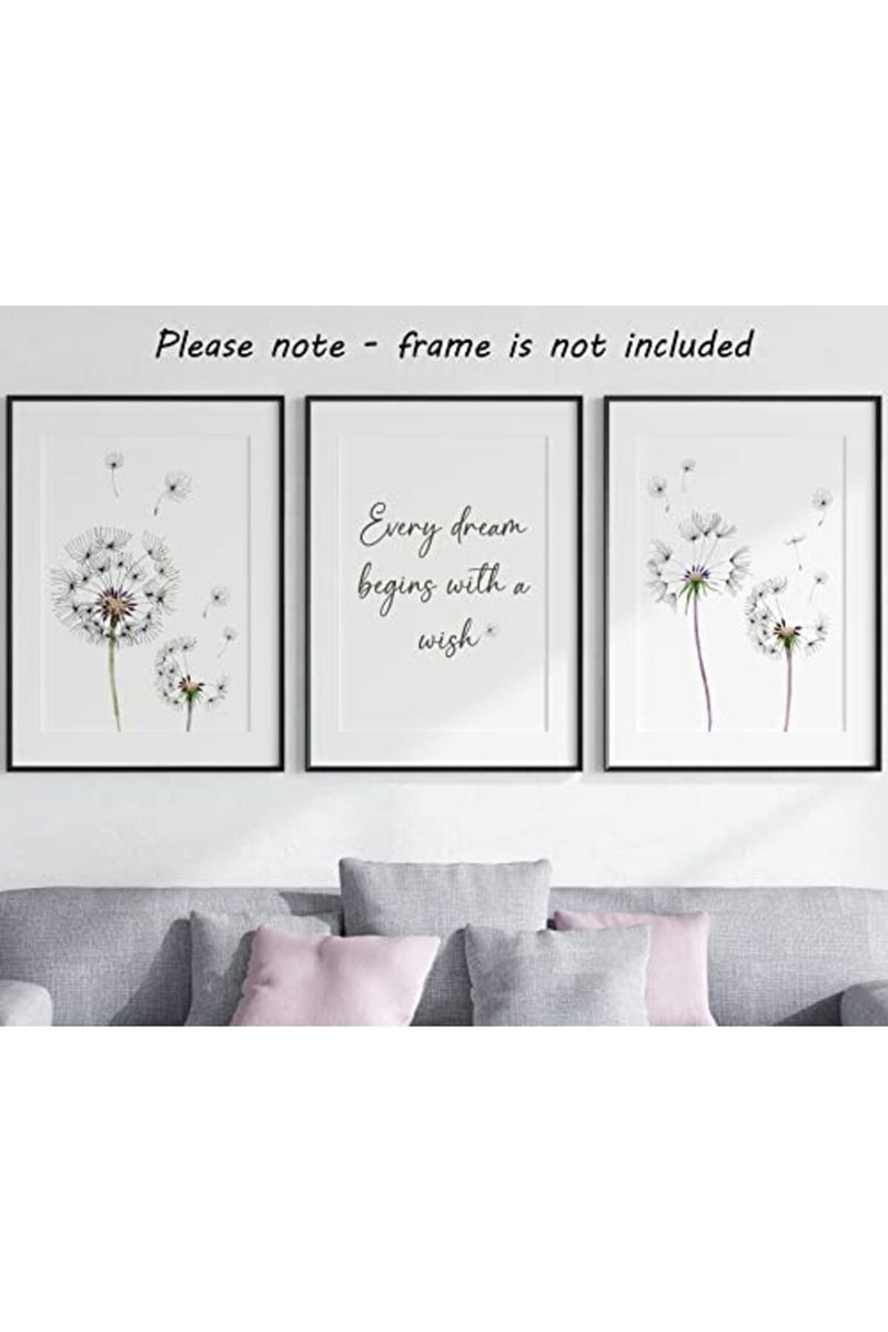 Eviepops Prints Eviepops Dandelion Quote Wall Art Set of 3 - Image 5