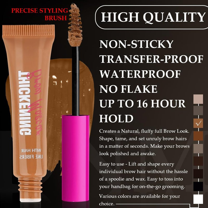BINGBRUSH Tinted Thickening Brow Mascara,Brow Fast Sculpt,Waterproof, Transfer-proof, Brush to Fill in Eyebrows and Cover Gray Hairs - Cruelty Free - Light Medium Brown (1pc 03 Auburn) - Image 2