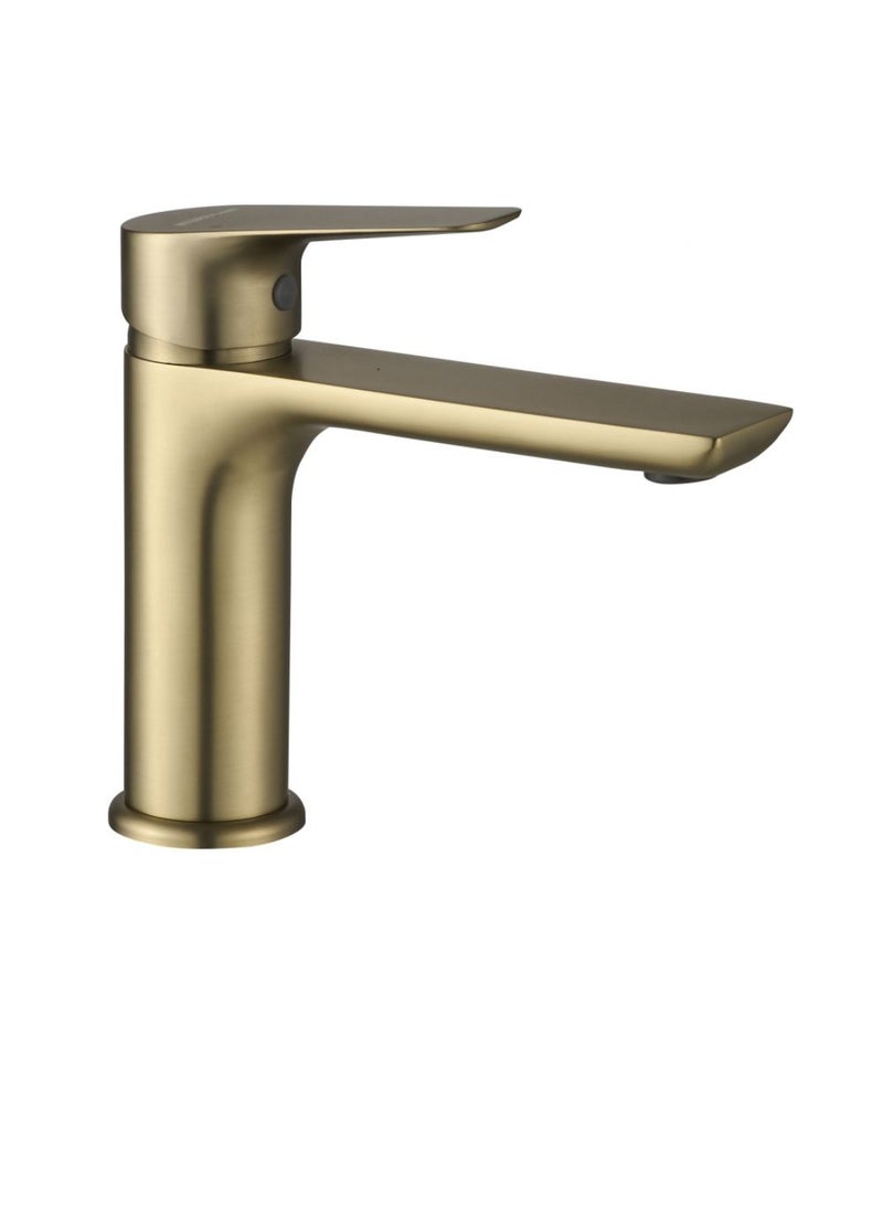 DANUBE HOME Milano Plus Bayz Plus Art Basin Mixer – Durable Brass Construction & Sleek Design for Stylish Washbasins Matt Gold - Image 1