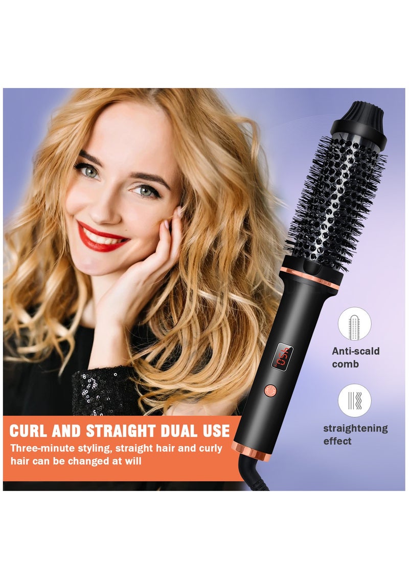 Multifunctional Hot Air Brush Hair Straightener 2 In 1 Portable Hair Dryer Curling Wand Straight Clip