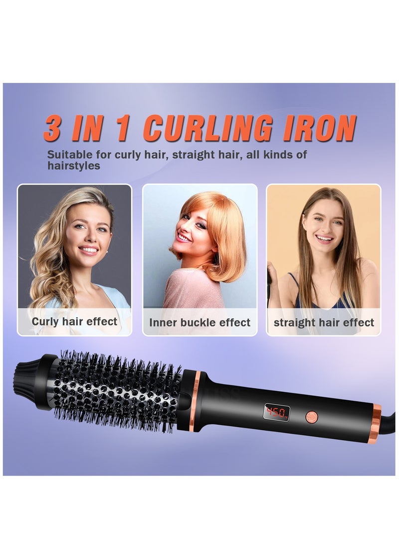 Multifunctional Hot Air Brush Hair Straightener 2 In 1 Portable Hair Dryer Curling Wand Straight Clip