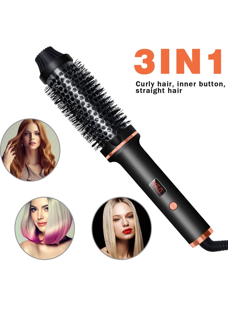 Multifunctional Hot Air Brush Hair Straightener 2 In 1 Portable Hair Dryer Curling Wand Straight Clip
