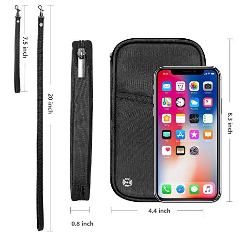 homchen RFID Blocking Family Passport Wallet Holder Waterproof, Travel Document Organizer Credit Card Clutch Bag for Men Women (Black) - Image 5
