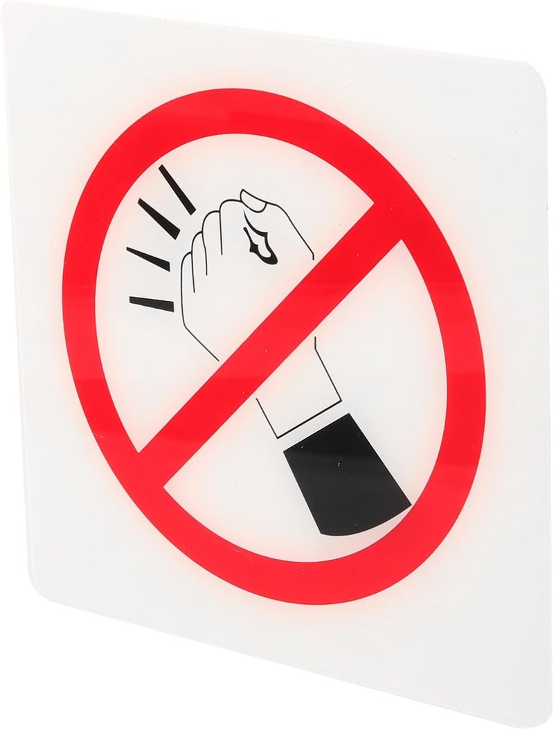 ULTECHNOVO No Knocking Acrylic Warning Sign Stylish Public Indicator for Home Readable Message No Soliciting Reminder for Front Door Design - Image 1