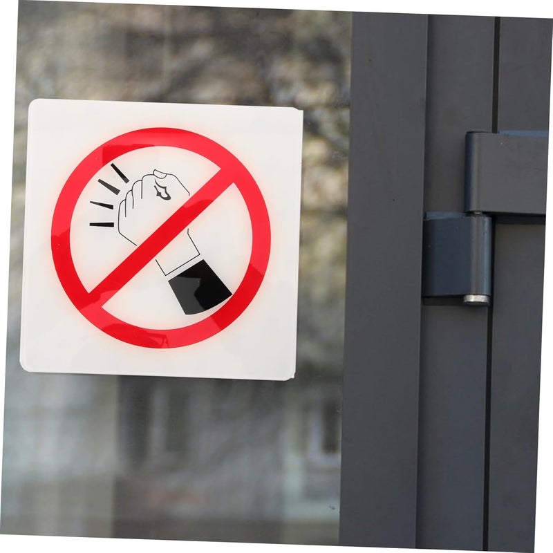 ULTECHNOVO No Knocking Acrylic Warning Sign Stylish Public Indicator for Home Readable Message No Soliciting Reminder for Front Door Design - Image 2