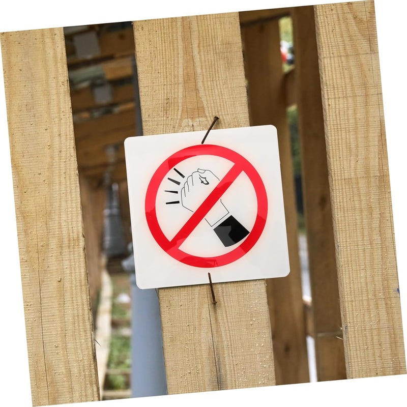 ULTECHNOVO No Knocking Acrylic Warning Sign Stylish Public Indicator for Home Readable Message No Soliciting Reminder for Front Door Design - Image 4