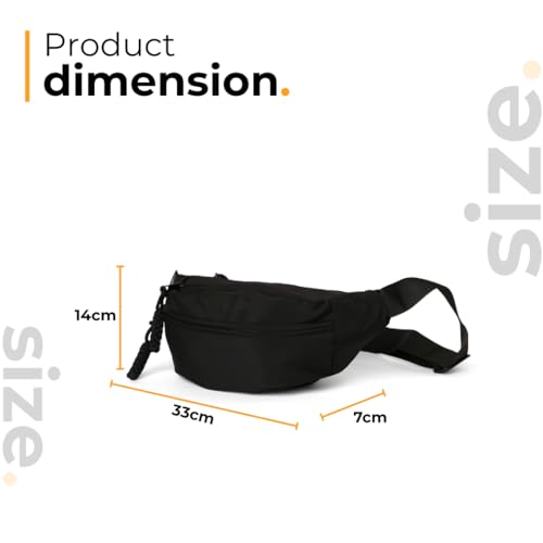 Tressential Waist Bag for Men Women | Cross Body Fanny Pack Sling Bag for Hiking, Travel, Camping, Outdoor Sports, Cycling | Money Belt with Adjustable Strap (Black) - Image 4