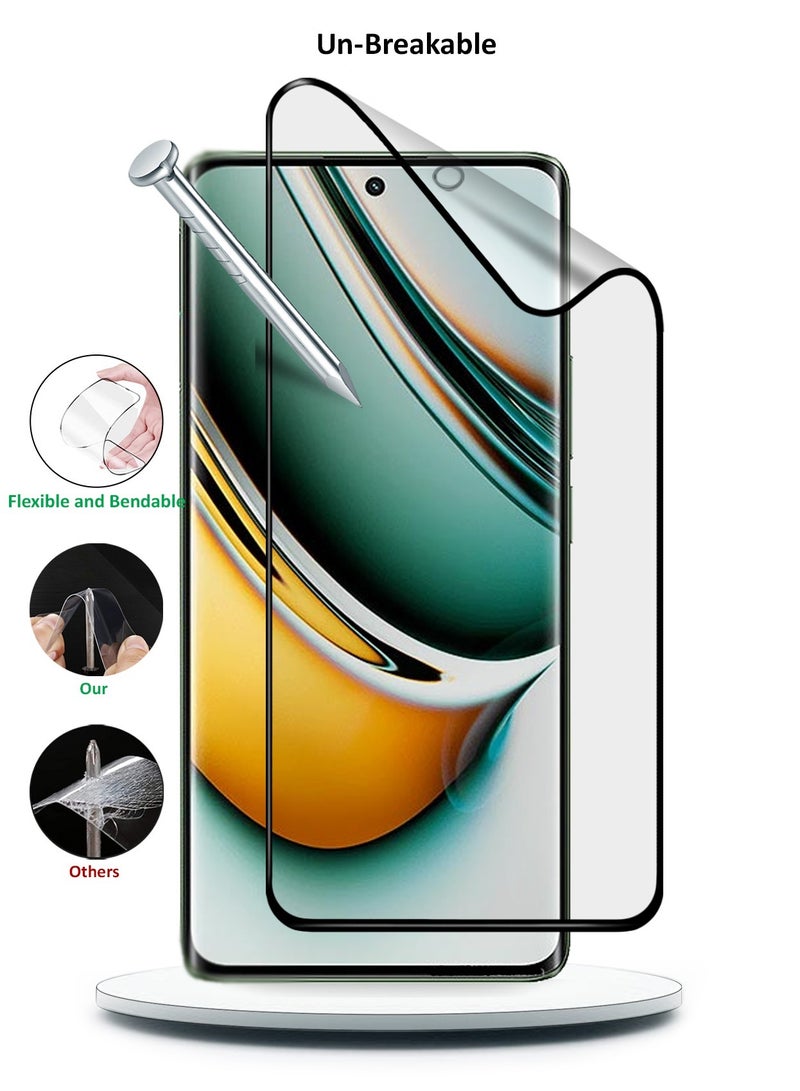 Wtech Realme 11 Pro 5G 2023 / Realme 11 Pro+ 5G 2023 Nano Ceramic Full Glue Full Cover Matte Flexible Screen Protector  (MSCNMN) - Clear/Black - Image 4