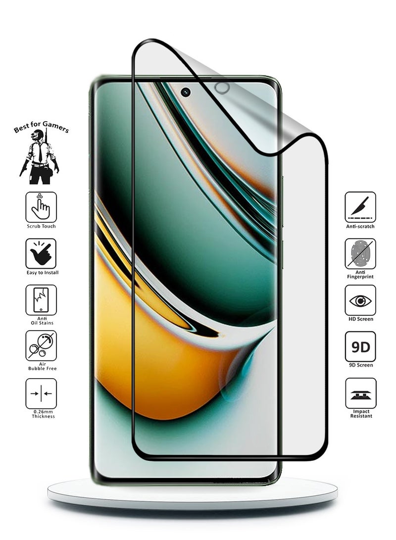 Wtech Realme 11 Pro 5G 2023 / Realme 11 Pro+ 5G 2023 Nano Ceramic Full Glue Full Cover Matte Flexible Screen Protector  (MSCNMN) - Clear/Black - Image 2
