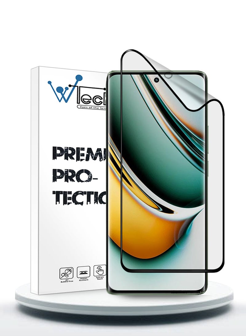 Wtech Realme 11 Pro 5G 2023 / Realme 11 Pro+ 5G 2023 Nano Ceramic Full Glue Full Cover Matte Flexible Screen Protector  (MSCNMN) - Clear/Black - Image 1