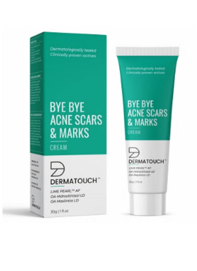 DERMATOUCH Bye Bye Acne Scars & Marks Cream Acne Scars Corrector Formulated Specially Suitable For All Skin Types 30gm  - Image 1