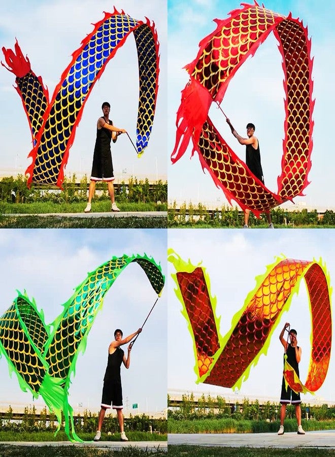 DSJUGGLING 3D Dragon Poi with 340g Weighted Ball & 1.1 Meters Swing Rope - Silk Flowy Shaking & Flinging Chinese Golden Dragon Ribbon Streamer + Travel Bag! (8 Meters (26.2 FT), Golden Gold Dragon) - Image 5