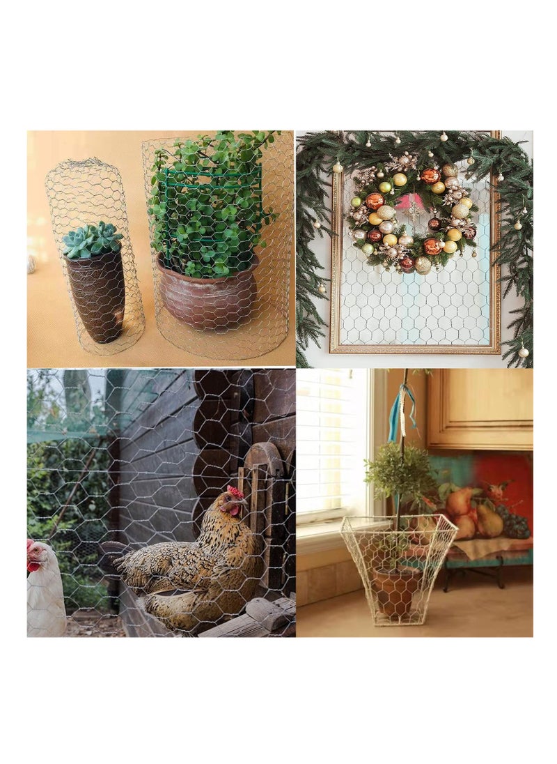 KASTWAVE - Garden Poultry Chicken Wire Netting Galvanized Animal Fence Barrier Hexagonal Wire Mesh Netting for Craft Projects Home Use and Gardening 13.7 x 39.3 Inches - Image 1
