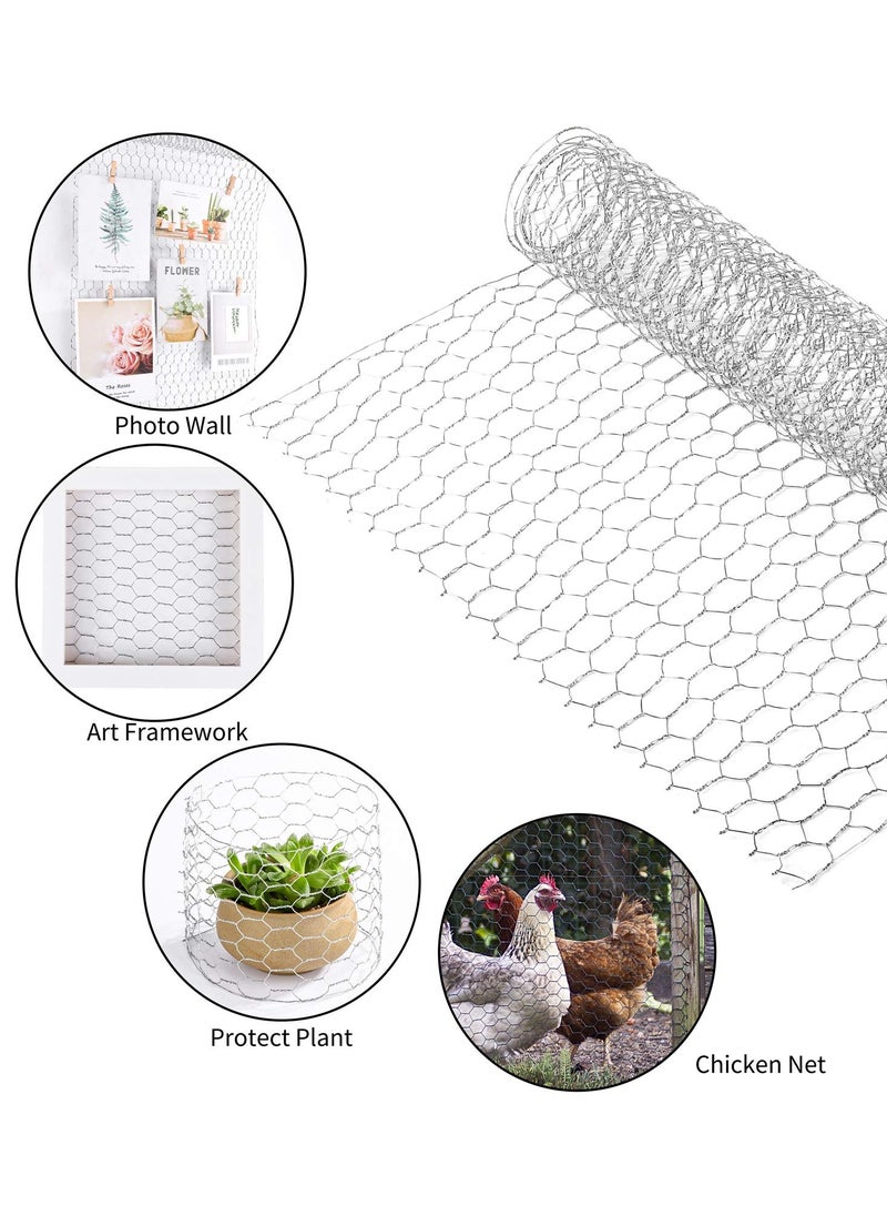 KASTWAVE - Garden Poultry Chicken Wire Netting Galvanized Animal Fence Barrier Hexagonal Wire Mesh Netting for Craft Projects Home Use and Gardening 13.7 x 39.3 Inches - Image 1