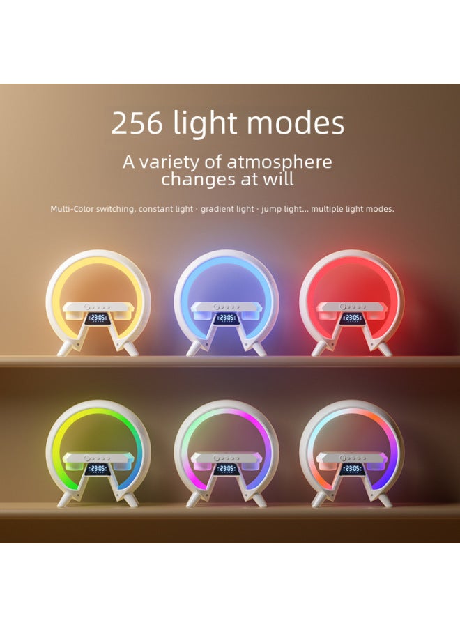 نيوترل مكبر صوت بلوتوث لاسلكي متعدد الوظائف G63 ملون مع إضاءة وساعة للشحن اللاسلكي بجانب السرير - Image 3