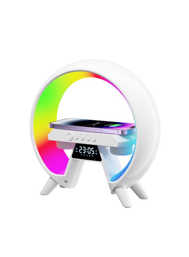 نيوترل مكبر صوت بلوتوث لاسلكي متعدد الوظائف G63 ملون مع إضاءة وساعة للشحن اللاسلكي بجانب السرير - Image 1