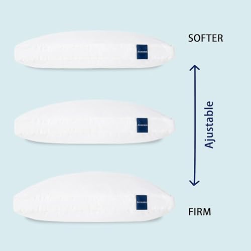ACCURATEX Hybrid Pillow for Sleeping, Adjustable Shredded Memory Foam Pillow Core with Fluffy Down Alternative Fill Removable Cotton Cover,for Side,Back,Stomach Sleepers,King Size, 1 Pack - Image 3