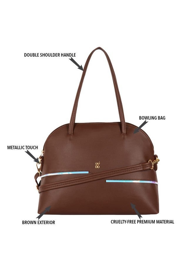Baggit Womens Lxe Zipzap Bowling Bag- Brown - Image 2