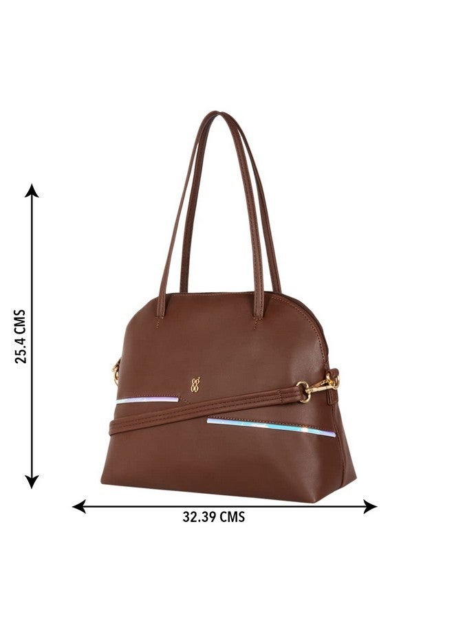 Baggit Womens Lxe Zipzap Bowling Bag- Brown - Image 3