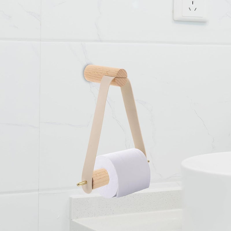 Wooden Toilet Paper Holder Wall Mounted Wet Wipes Dispenser Bathroom Paper Towel Rack White Nordic Style for Kitchen and Washroom - Image 5