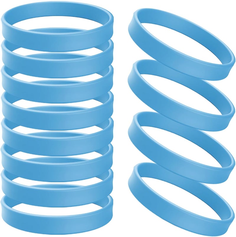 ZiKON 12 Pcs Solid Color Silicone Wristbands Blank Stretch Silicone Wristbands Colorful Rubber Bracelets for Women Men Gifts - Image 1