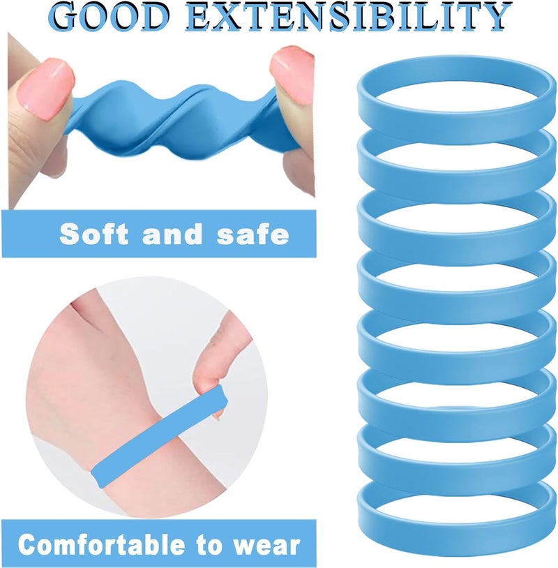 ZiKON 12 Pcs Solid Color Silicone Wristbands Blank Stretch Silicone Wristbands Colorful Rubber Bracelets for Women Men Gifts - Image 4