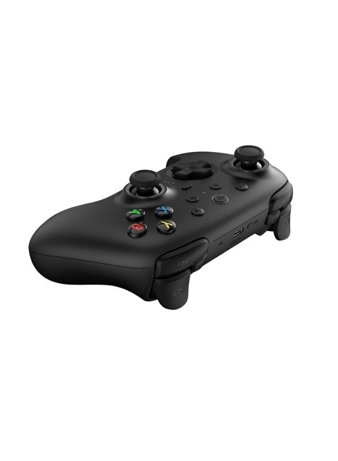 8Bitdo The 8BitDo Ultimate 2 wireless gamepad is compatible with Windows PC, Apple, Steam, and Android. It features TMR joysticks, Hall effect/haptic triggers, motion controls, an RGB fire ring, and a 1000Hz polling rate. It is available in black. - Image 3