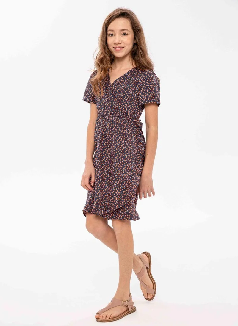 MINOTI Teen Girls Printed Wrap Dress